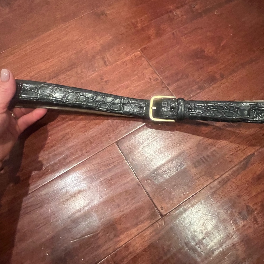 Black Crocodile Pattern Belt